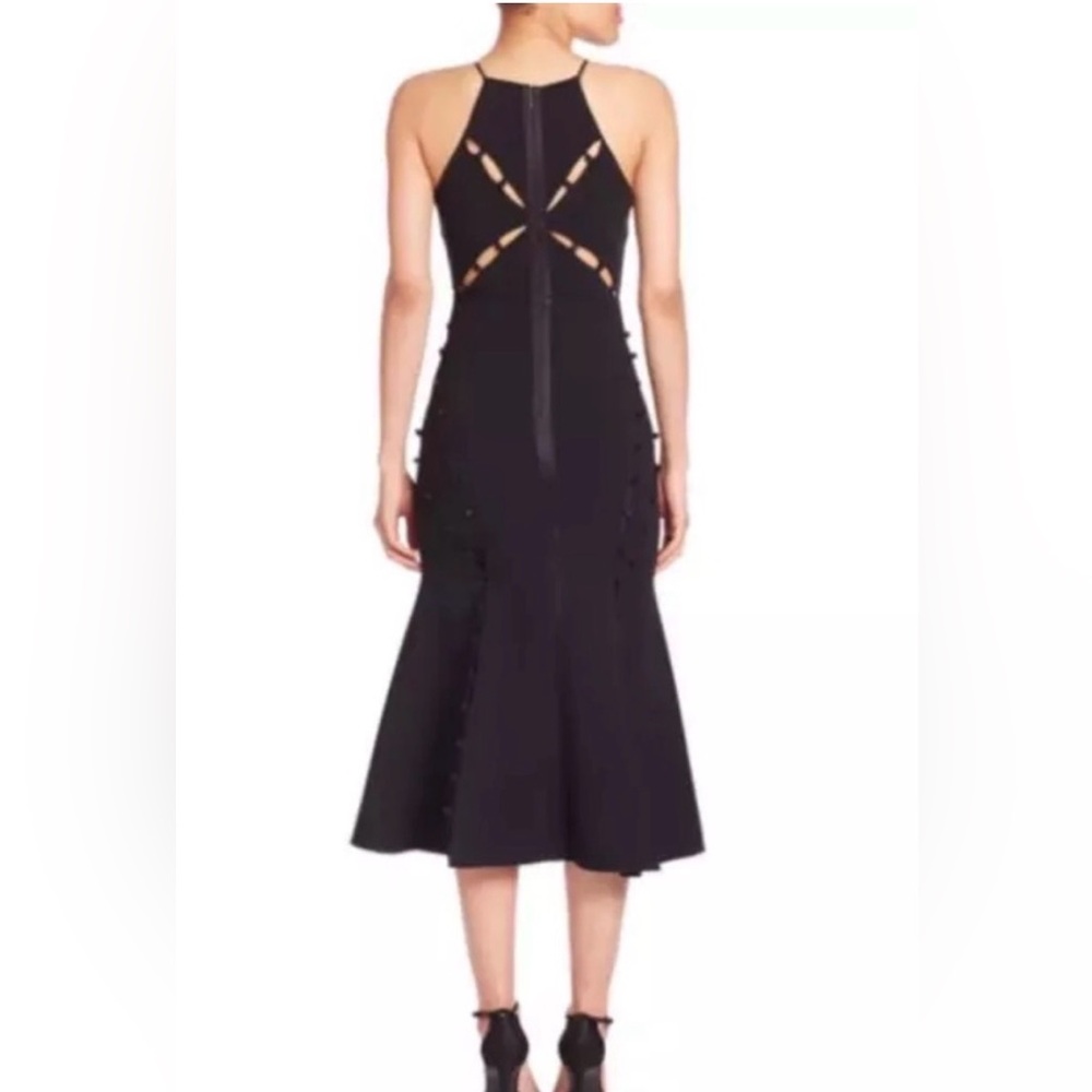 Cinq a’ Sept amazing black dress with slits and covered button details!